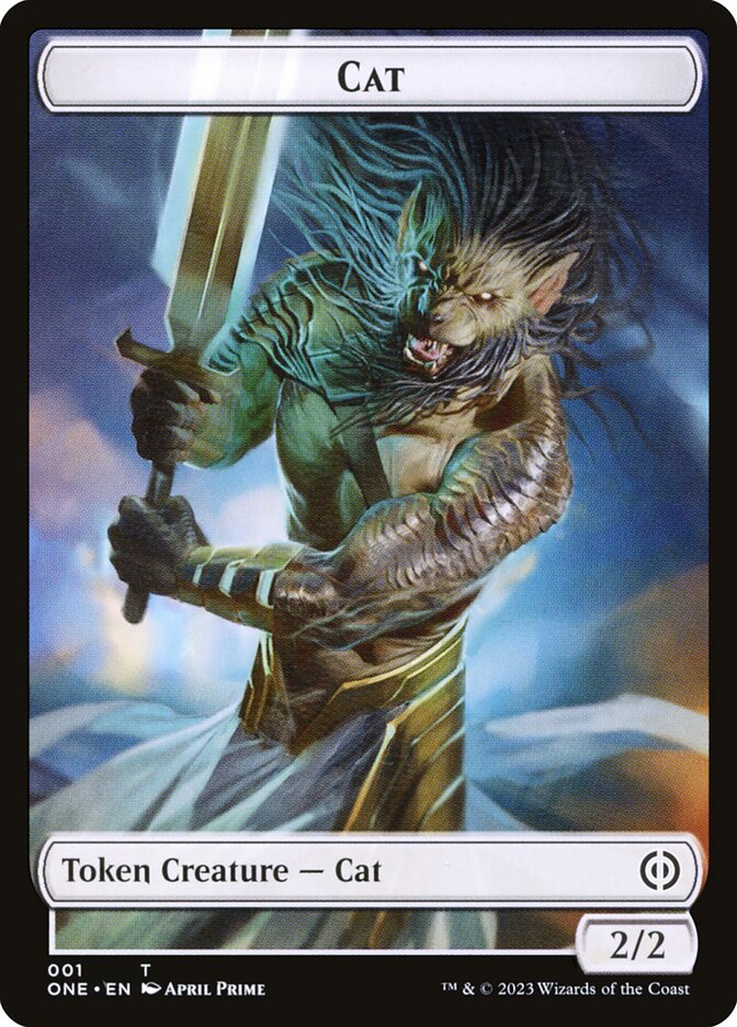 Phyrexian Goblin // Cat Double-Sided Token [Tokens] Phyrexia: All Will Be One Tokens MTG Single Magic: The Gathering