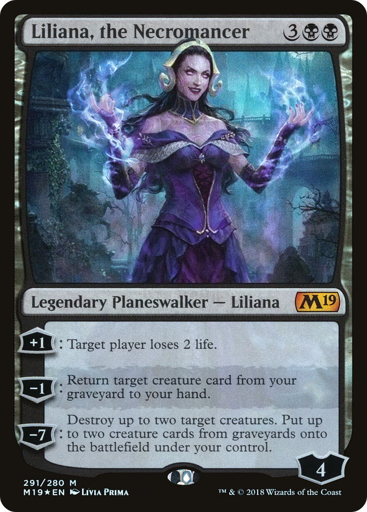 Liliana, the Necromancer (M19-291) [Core Set 2019] Foil MTG Single Wizards of the Coast