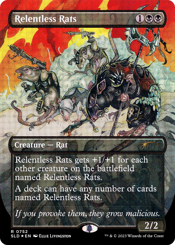 Relentless Rats (SLD-752) [Secret Lair] Drop (Borderless) Foil MTG Single Wizards of the Coast