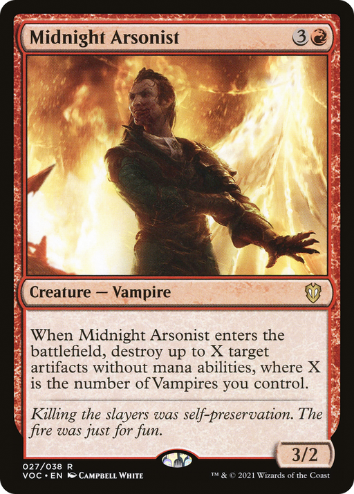 Midnight Arsonist (VOC-027) [Crimson Vow Commander] MTG Single Wizards of the Coast