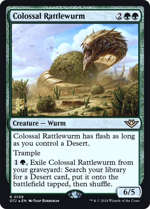 Colossal Rattlewurm (PRE-159) [Outlaws of Thunder Junction Promos] Foil MTG Single Wizards of the Coast
