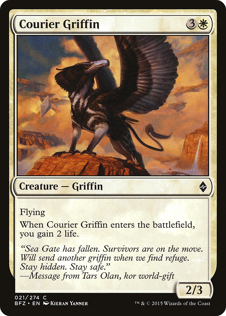 Courier Griffin (BFZ-021) [Battle for Zendikar] MTG Single Wizards of the Coast