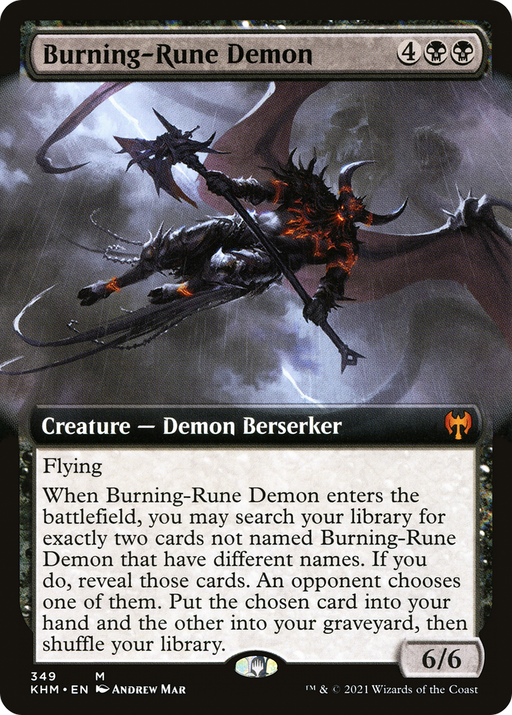 Burning-Rune Demon (Extended Art) [Kaldheim] MTG Single Magic: The Gathering