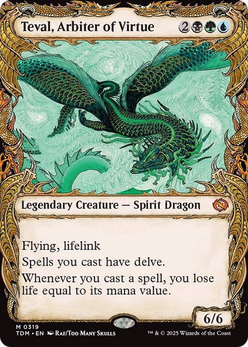 Teval, Arbiter of Virtue (Showcase) (TDM-319) [Tarkir: Dragonstorm] Foil MTG Single Wizards of the Coast