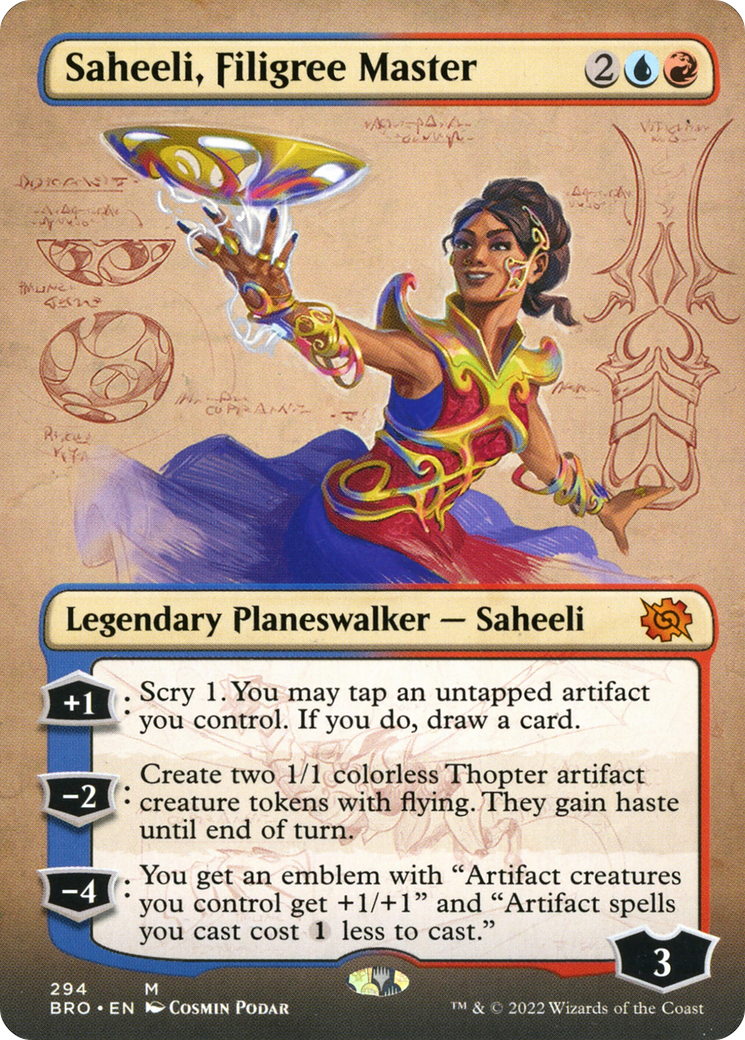 Saheeli, Filigree Master (BRO-294) [The Brothers' War] (Borderless) Foil MTG Single Wizards of the Coast