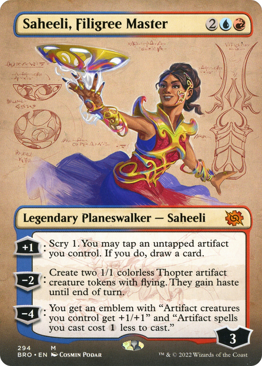 Saheeli, Filigree Master (BRO-294) [The Brothers' War] (Borderless) MTG Single Wizards of the Coast