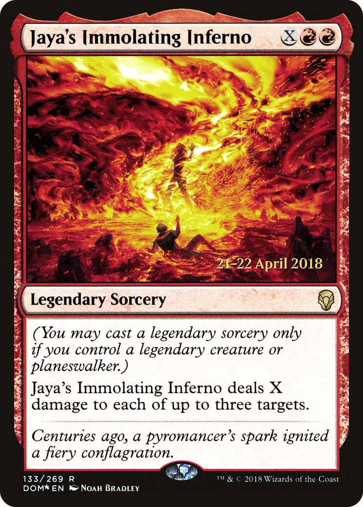 Jaya's Immolating Inferno (PRE-133) [Dominaria Promos] Foil MTG Single Wizards of the Coast
