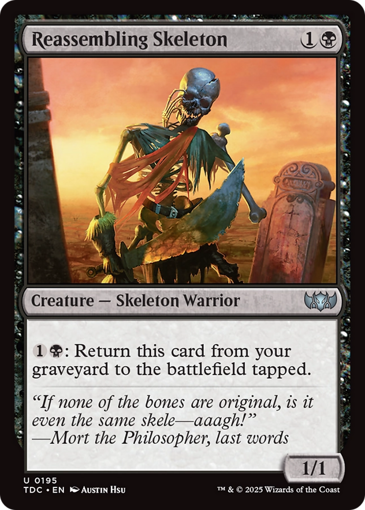 Reassembling Skeleton (TDC-195) [Commander: Tarkir: Dragonstorm] MTG Single Wizards of the Coast
