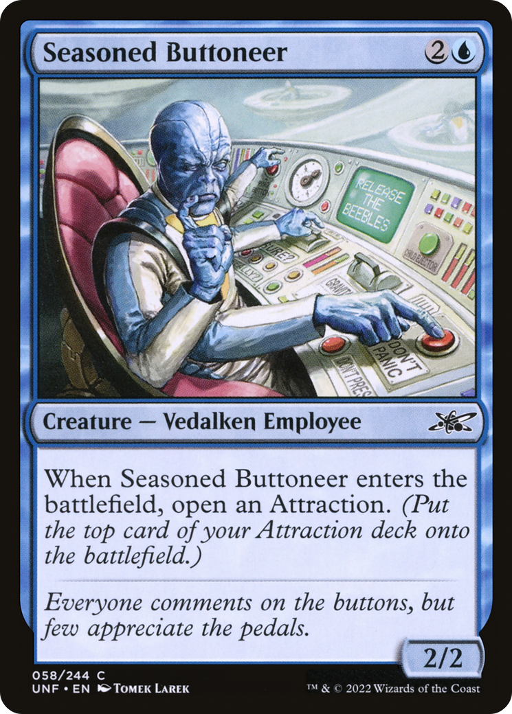 Seasoned Buttoneer (UNF-058) [Unfinity] Foil MTG Single Wizards of the Coast