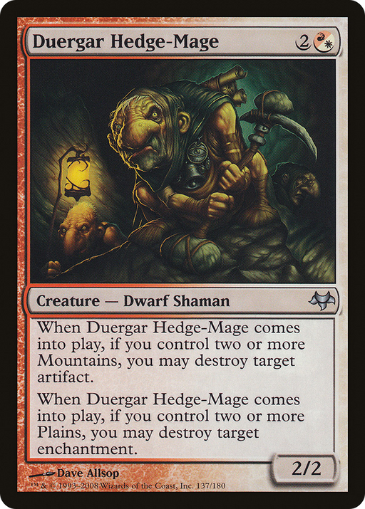 Duergar Hedge-Mage (EVE-137) [Eventide] MTG Single Wizards of the Coast