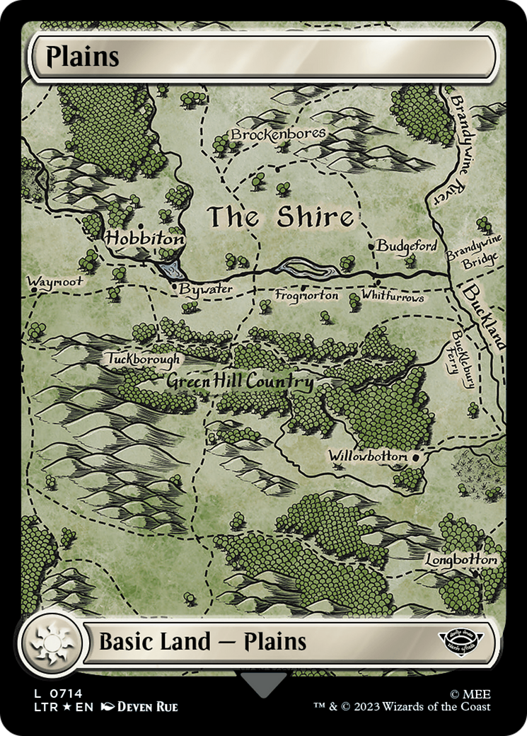 Plains (0714) (Surge Foil) (LTR-714) [The Lord of the Rings: Tales of Middle-earth] Foil MTG Single Wizards of the Coast