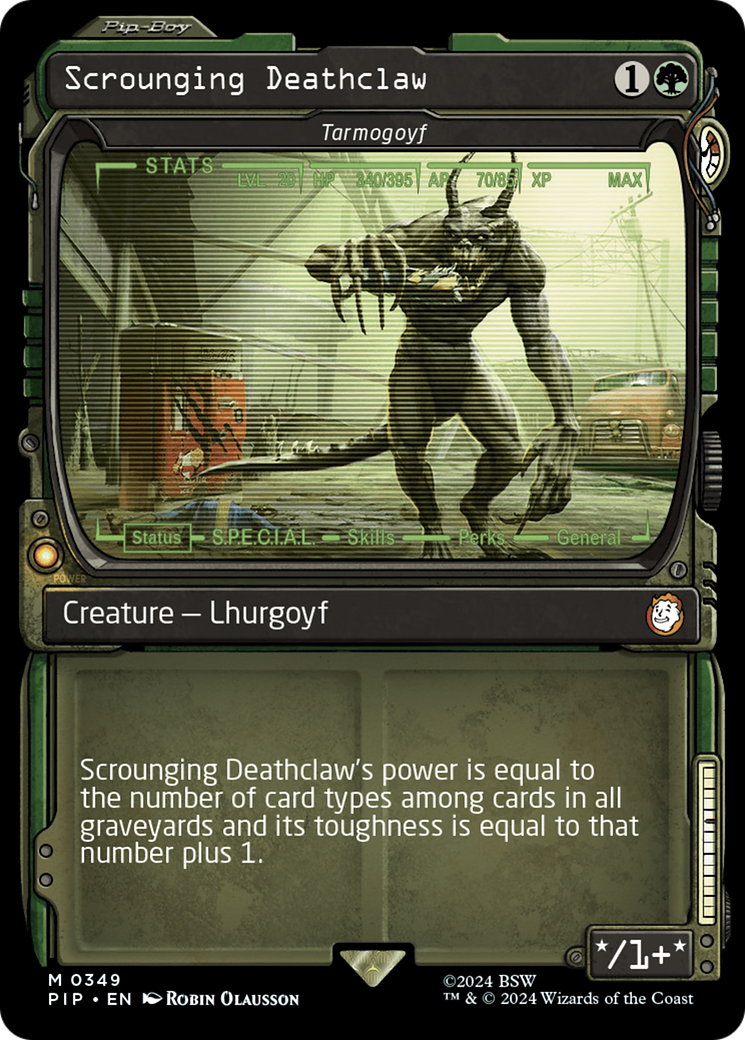 Scrounging Deathclaw - Tarmogoyf (PIP-349) [Fallout] (Showcase) Foil MTG Single Wizards of the Coast