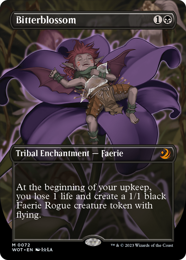 Bitterblossom (Anime Borderless) (WOT-072) [Wilds of Eldraine: Enchanting Tales] (Borderless) Foil MTG Single Wizards of the Coast