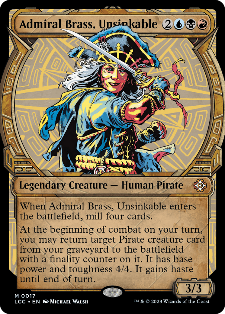 Admiral Brass, Unsinkable (LCC-017) [The Lost Caverns of Ixalan Commander] (Showcase) MTG Single Magic: The Gathering