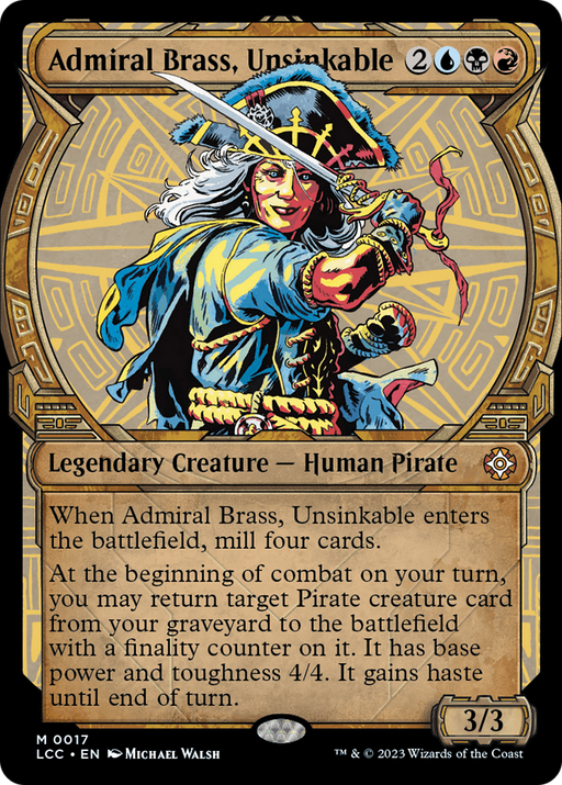 Admiral Brass, Unsinkable (LCC-017) [The Lost Caverns of Ixalan Commander] (Showcase) MTG Single Magic: The Gathering