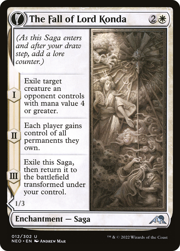 The Fall of Lord Konda // Fragment of Konda (NEO-012) [Kamigawa: Neon Dynasty] Foil MTG Single Wizards of the Coast