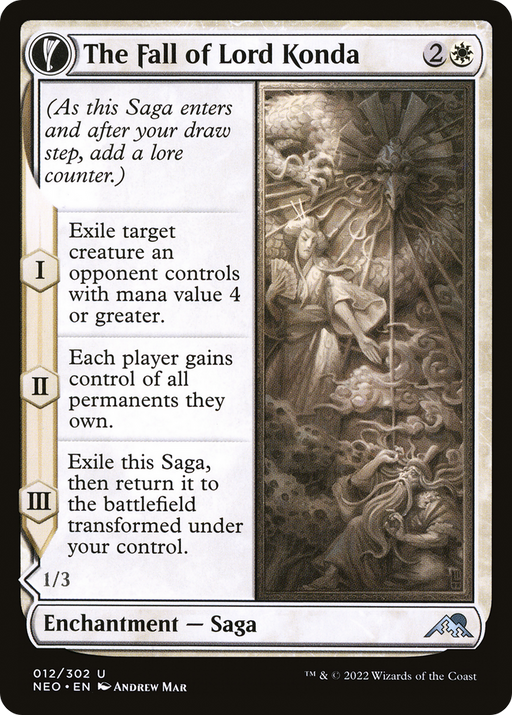 The Fall of Lord Konda // Fragment of Konda (NEO-012) [Kamigawa: Neon Dynasty] Foil MTG Single Wizards of the Coast