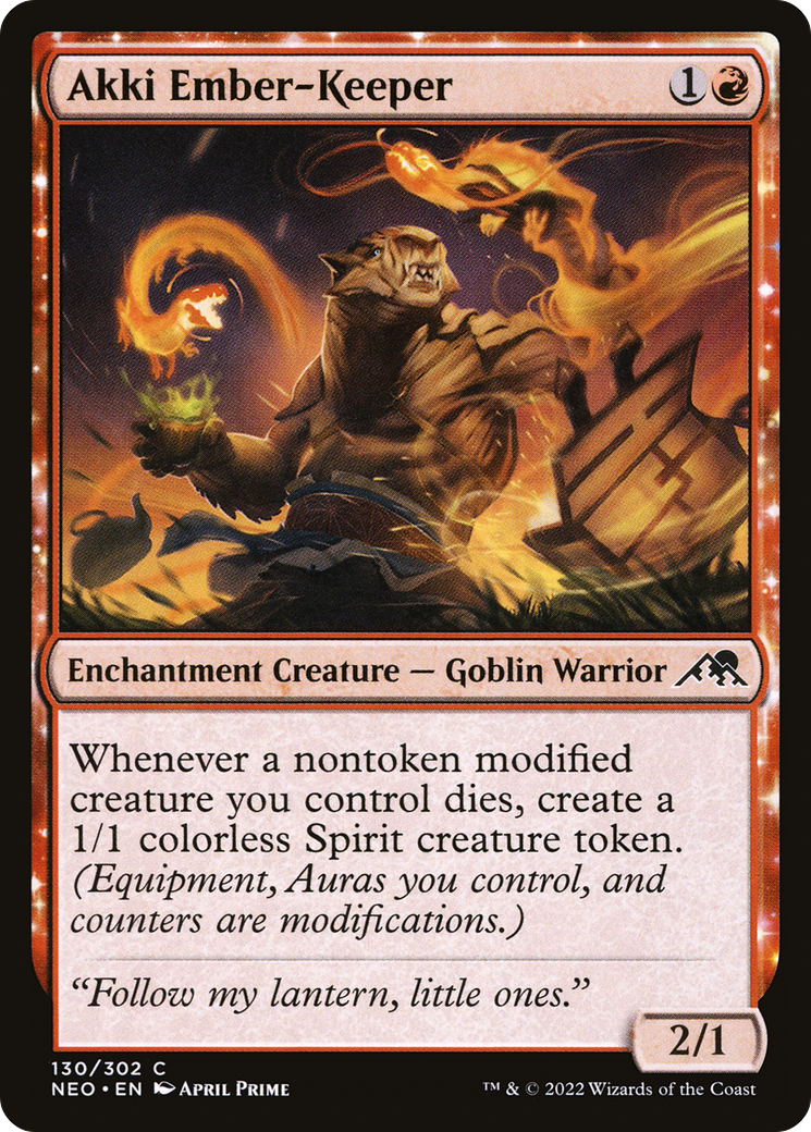 Akki Ember-Keeper (NEO-130) [Kamigawa: Neon Dynasty] MTG Single Wizards of the Coast