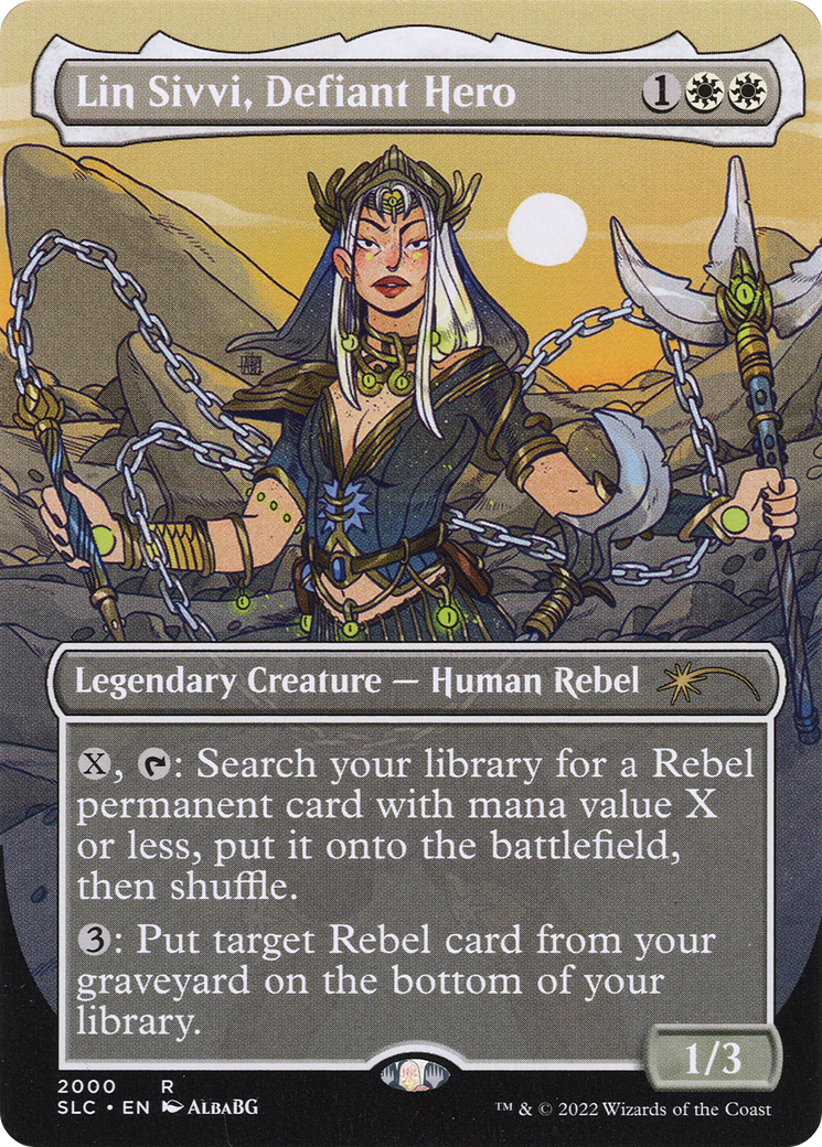 Lin Sivvi, Defiant Hero (SLC-2000) [Secret Lair] Countdown Kit (Borderless) Foil MTG Single Wizards of the Coast