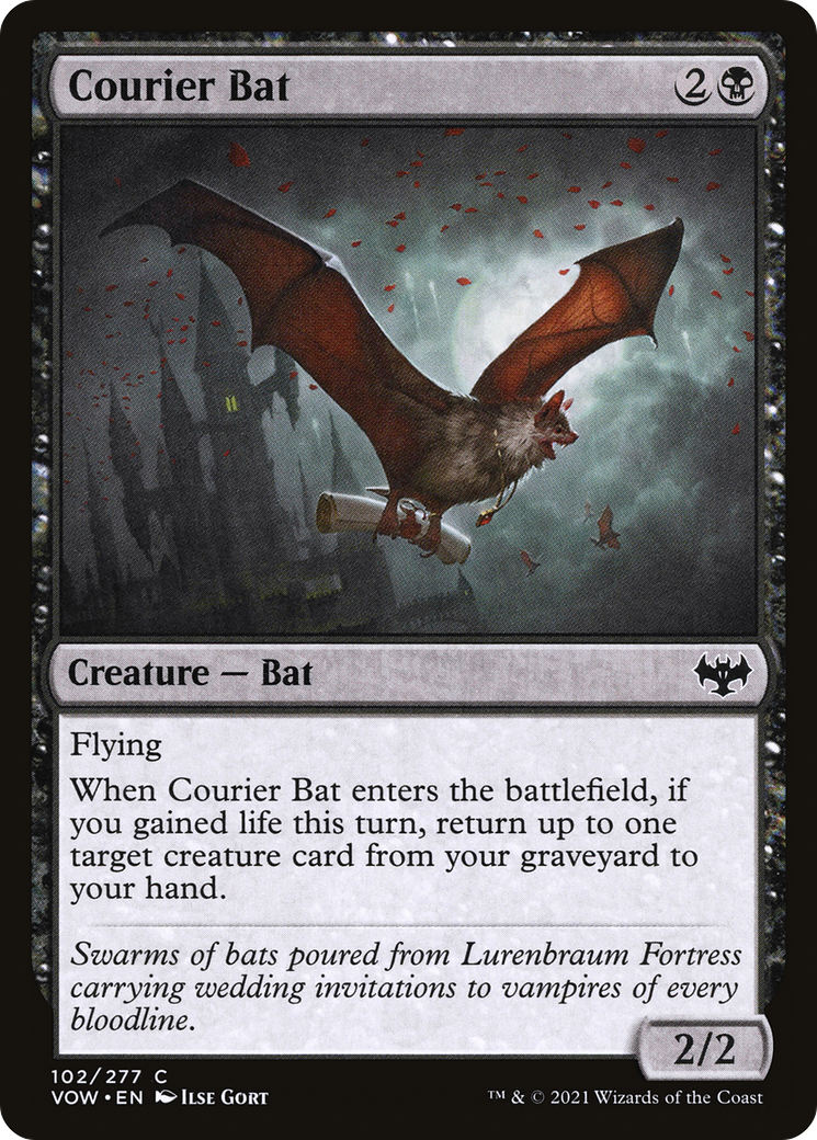 Courier Bat (VOW-102) [Innistrad: Crimson Vow] Foil MTG Single Wizards of the Coast