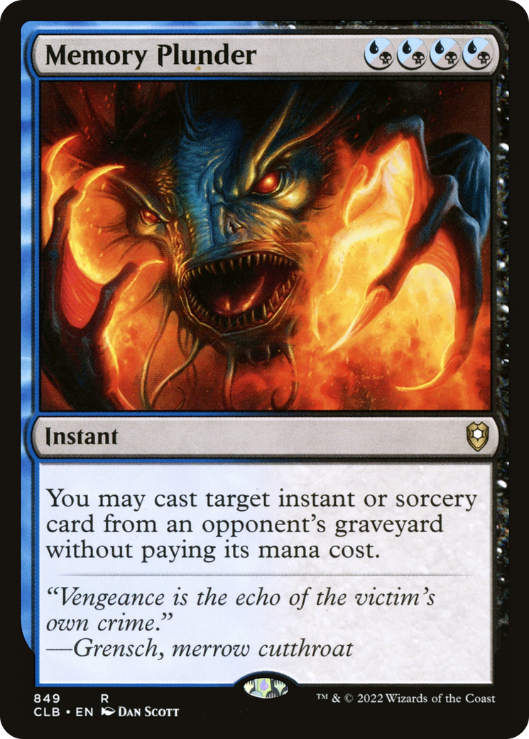 Memory Plunder (CLB-849) [Commander Legends: Battle for Baldur's Gate] MTG Single Wizards of the Coast