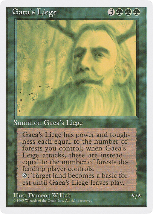 Gaea's Liege (4ED-131) [Fourth Edition] MTG Single Wizards of the Coast