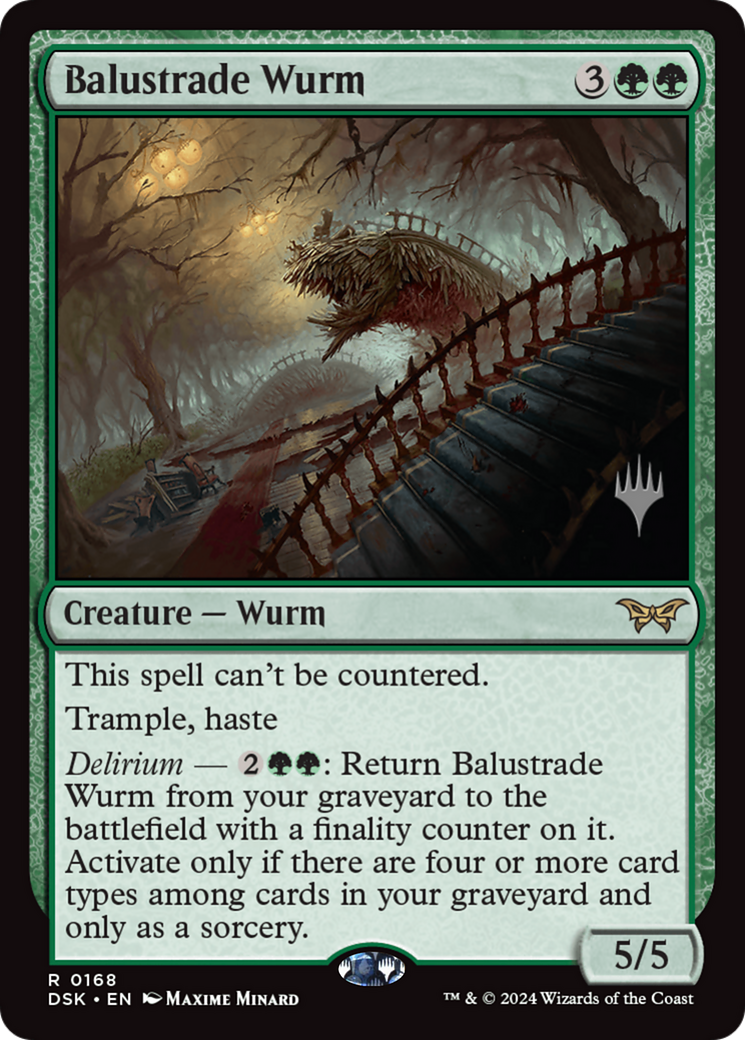 Balustrade Wurm (PDSK-168P) [Duskmourn: House of Horror Promos] Foil MTG Single Wizards of the Coast