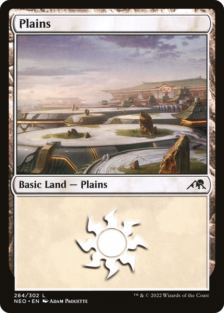 Plains (NEO-284) [Kamigawa: Neon Dynasty] MTG Single Wizards of the Coast