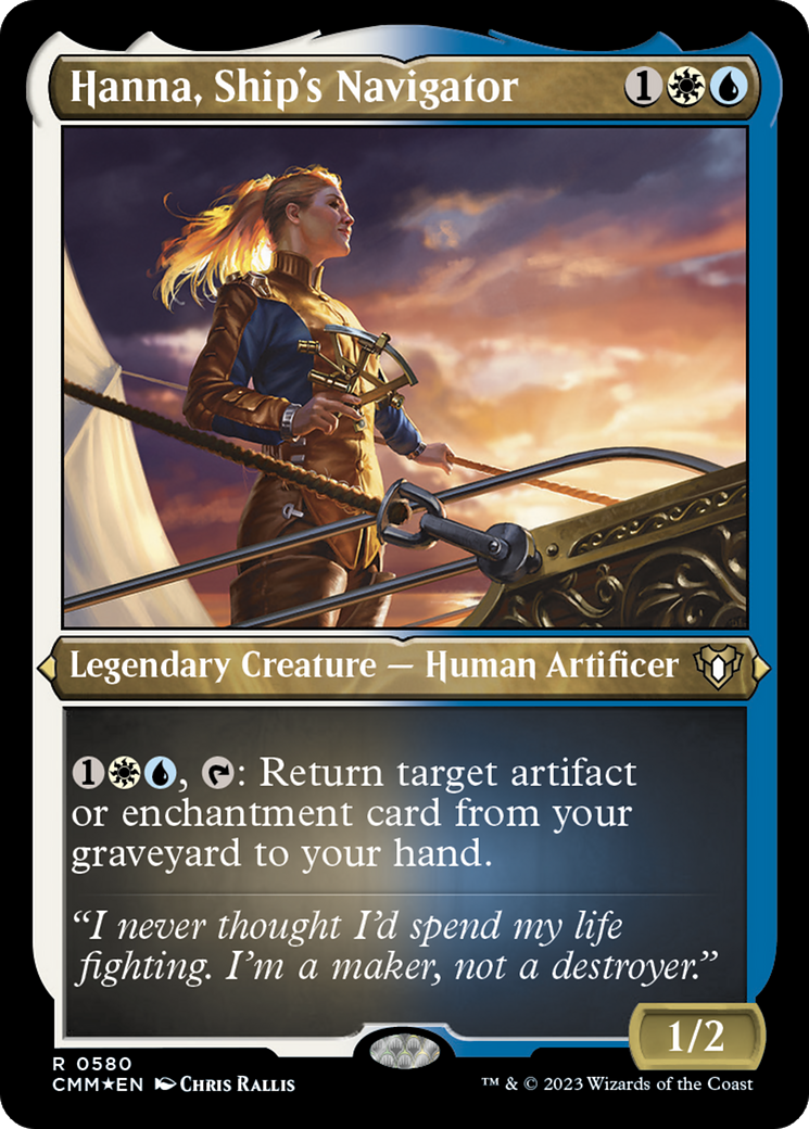Hanna, Ship's Navigator (CMM-580) [Commander Masters] Etched Foil MTG Single Wizards of the Coast