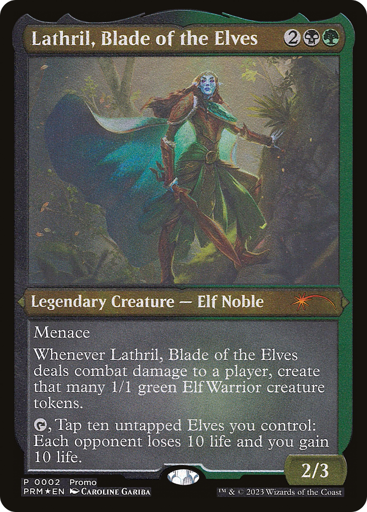 Lathril, Blade of the Elves (PKHM-02★) [Kaldheim Promos] Etched Foil MTG Single Wizards of the Coast