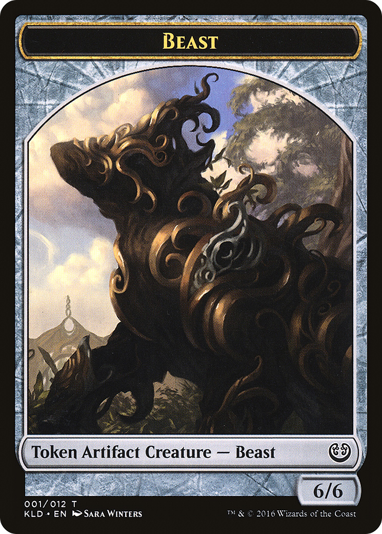 Beast Token (001) (KLD-001) [Tokens] Kaladesh Tokens MTG Single Wizards of the Coast