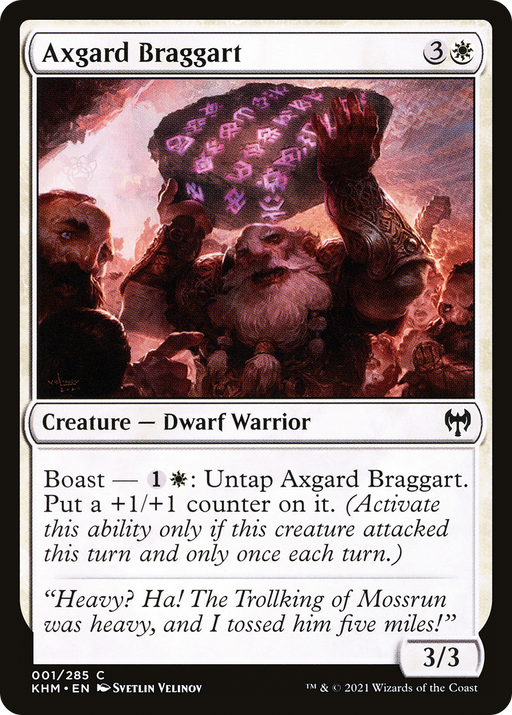 Axgard Braggart (KHM-001) [Kaldheim] MTG Single Wizards of the Coast