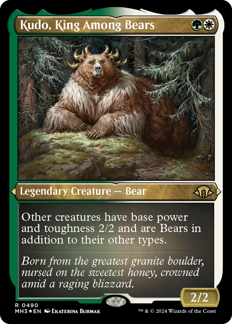 Kudo, King Among Bears (Foil Etched) (MH3-490) [Modern Horizons 3] Foil MTG Single Wizards of the Coast