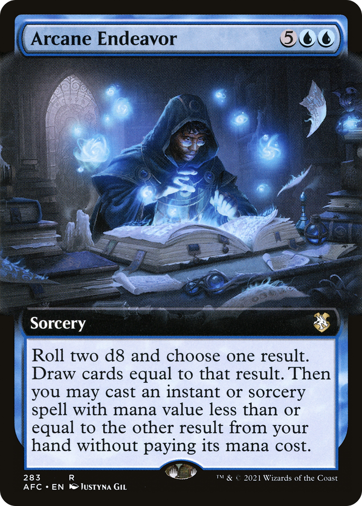 Arcane Endeavor (AFC-283) [Forgotten Realms Commander] (Extended Art) MTG Single Wizards of the Coast