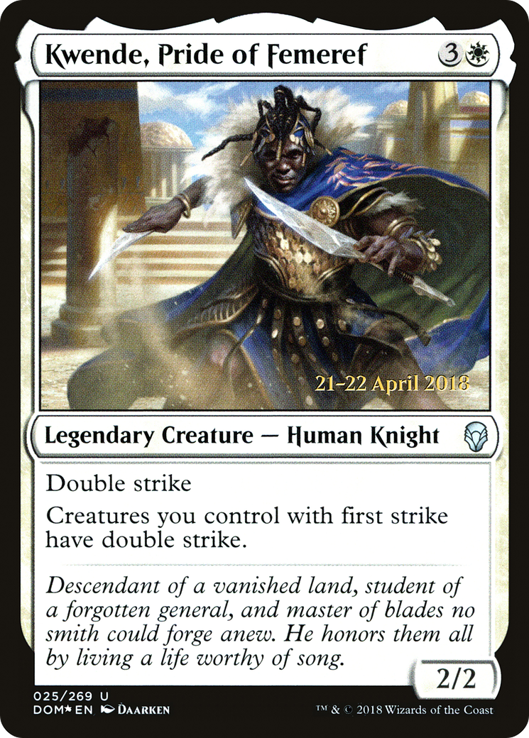 Kwende, Pride of Femeref (PRE-025) [Dominaria Promos] Foil MTG Single Wizards of the Coast