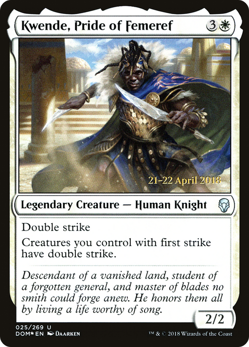 Kwende, Pride of Femeref (PRE-025) [Dominaria Promos] Foil MTG Single Wizards of the Coast