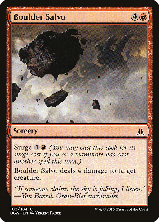 Boulder Salvo (OGW-102) [Oath of the Gatewatch] MTG Single Wizards of the Coast