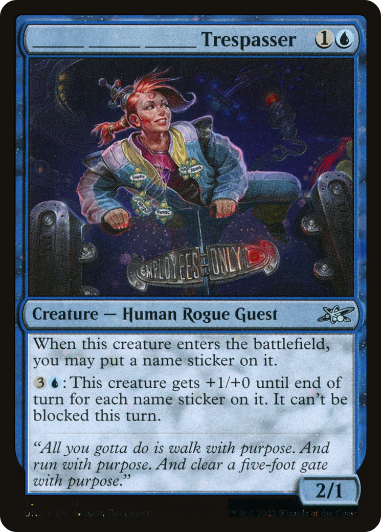 _______ _______ _______ Trespasser (Galaxy Foil) (UNF-347) [Unfinity] Foil MTG Single Wizards of the Coast