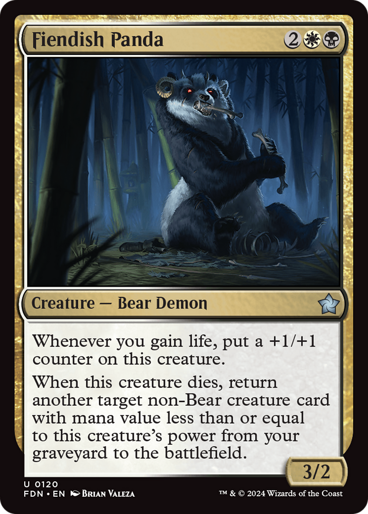 Fiendish Panda (FDN-120) [Foundations] MTG Single Wizards of the Coast