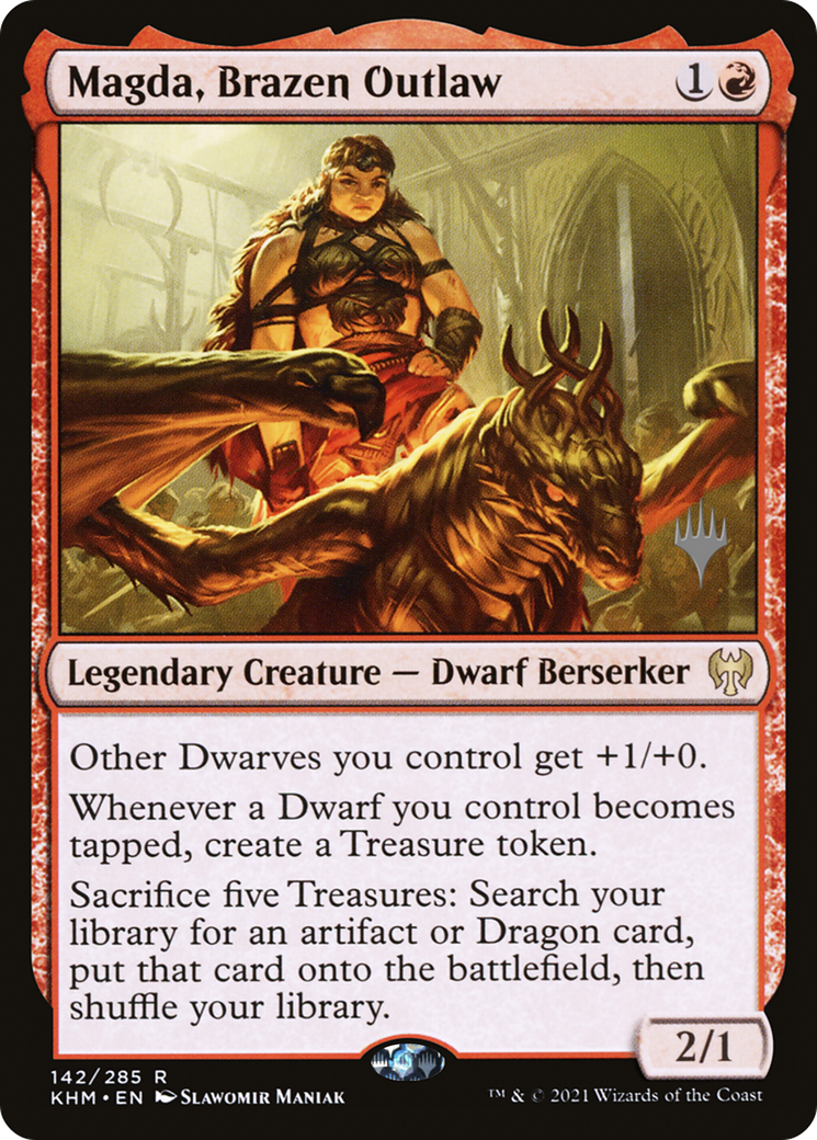Magda, Brazen Outlaw (PPKHM-142) [Kaldheim Promos] Foil MTG Single Wizards of the Coast
