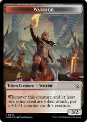 Warrior // Zombie Double-Sided Token [Tokens] March of the Machine Tokens MTG Single Magic: The Gathering