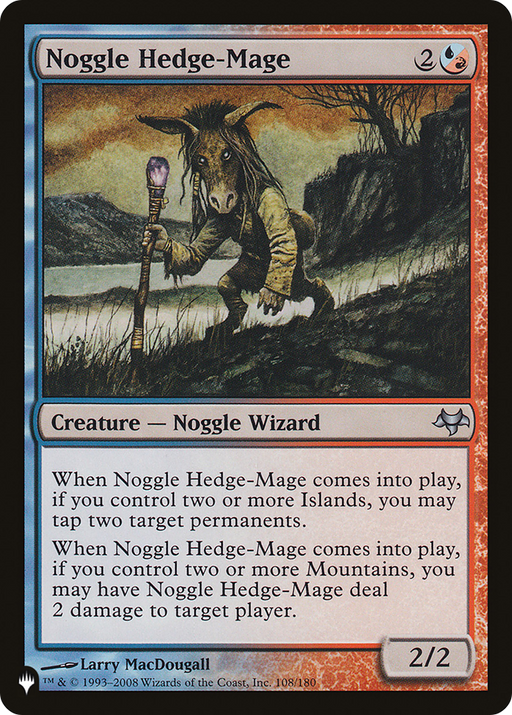 Noggle Hedge-Mage (LIST-EVE-108) [Mystery Booster] The List MTG Single Wizards of the Coast