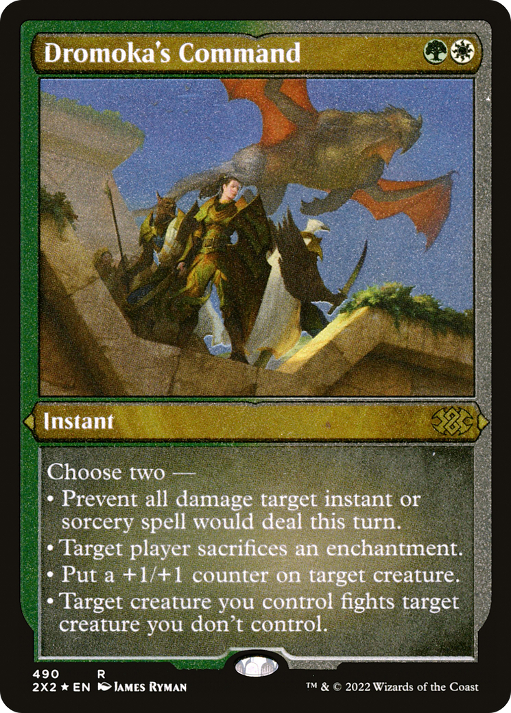 Dromoka's Command (Foil Etched) (2X2-490) [Double Masters 2022] Foil MTG Single Wizards of the Coast