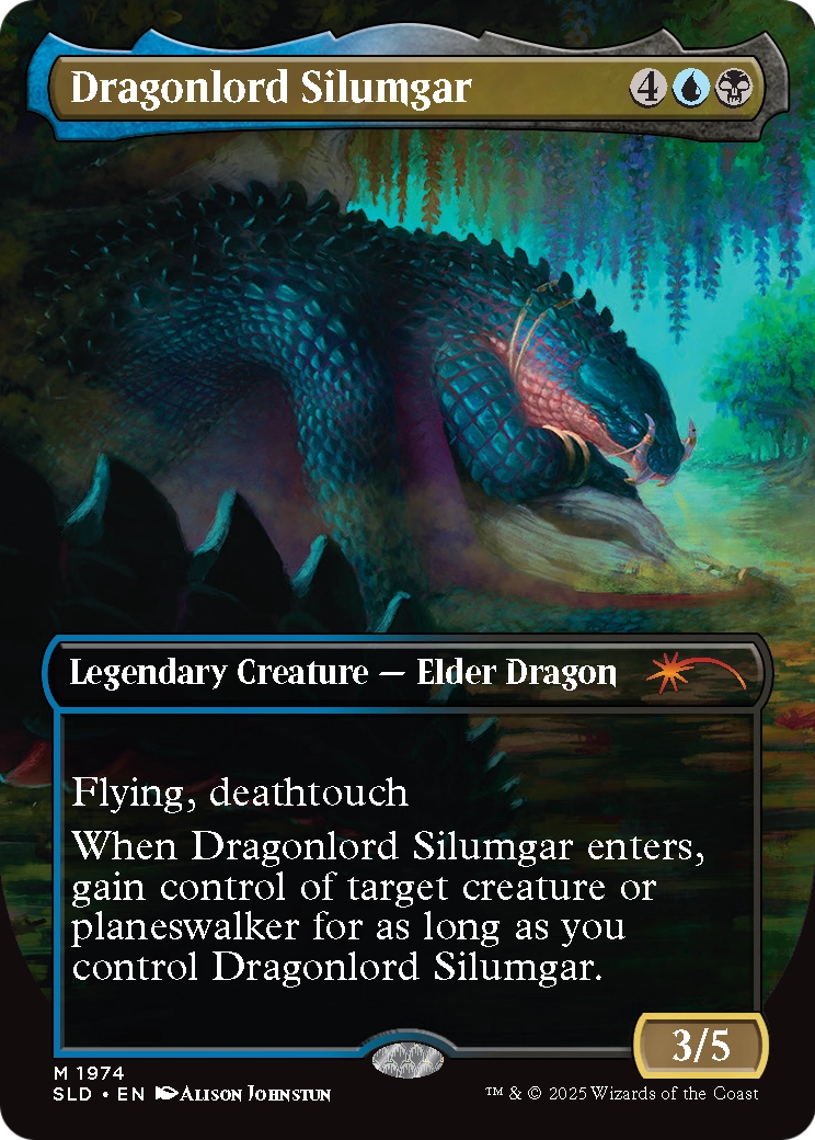 Dragonlord Silumgar (SLD-1974) [Secret Lair] Drop (Borderless) Foil MTG Single Wizards of the Coast