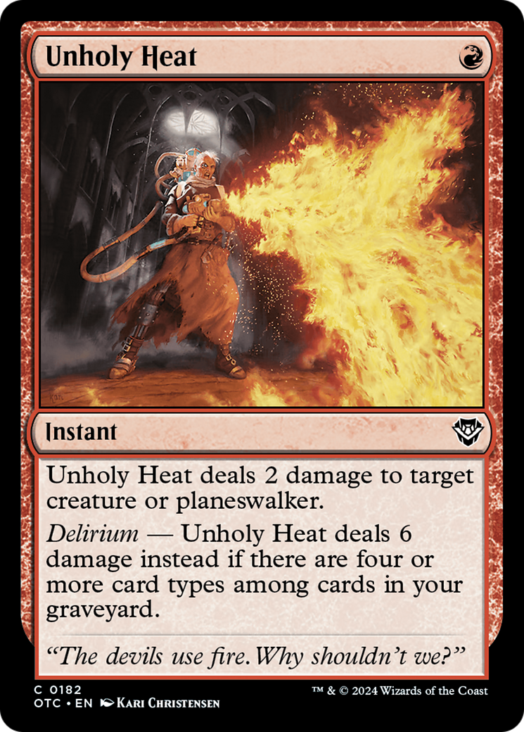 Unholy Heat (OTC-182) [Outlaws of Thunder Junction Commander] MTG Single Wizards of the Coast