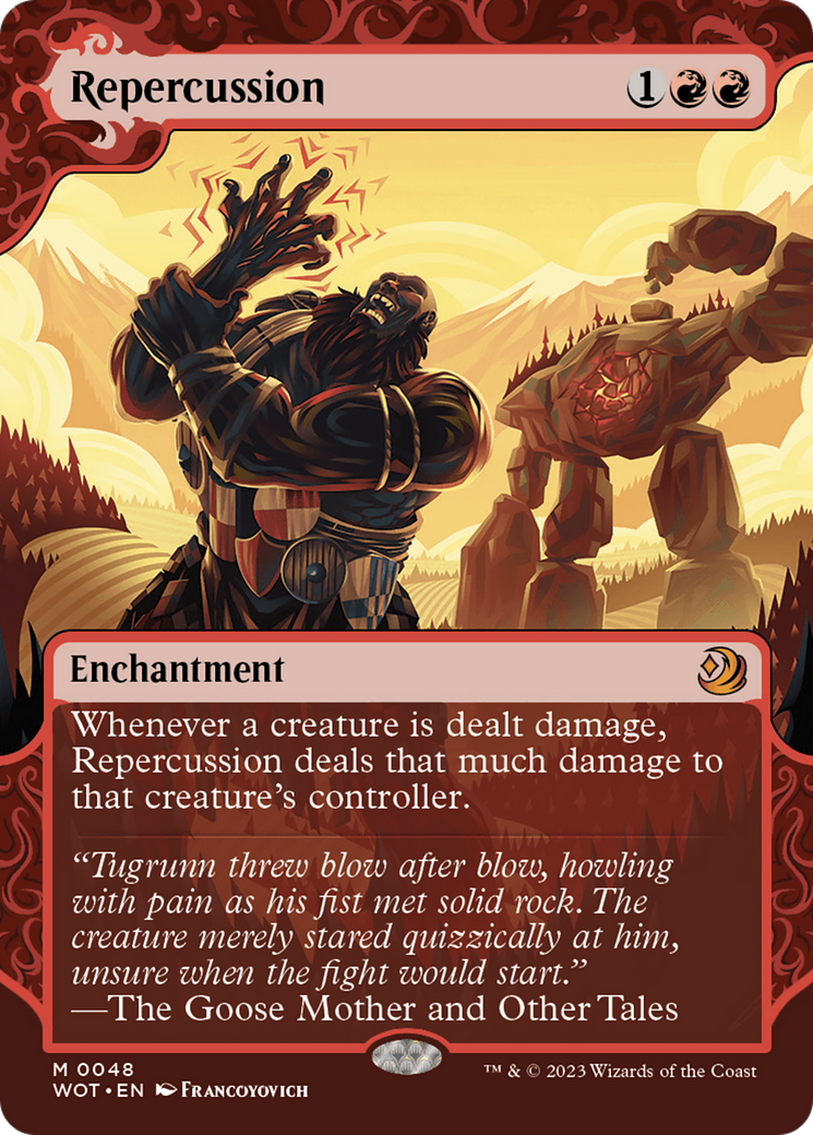 Repercussion (WOT-048) [Wilds of Eldraine: Enchanting Tales] (Showcase) (Borderless) Foil MTG Single Wizards of the Coast