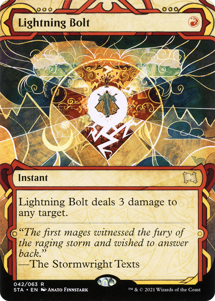 Lightning Bolt (STA-042) [Strixhaven Mystical Archive] (Showcase) (Borderless) MTG Single Wizards of the Coast