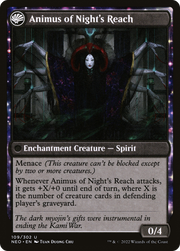 The Long Reach of Night // Animus of Night's Reach (NEO-109) [Kamigawa: Neon Dynasty] Foil MTG Single Wizards of the Coast