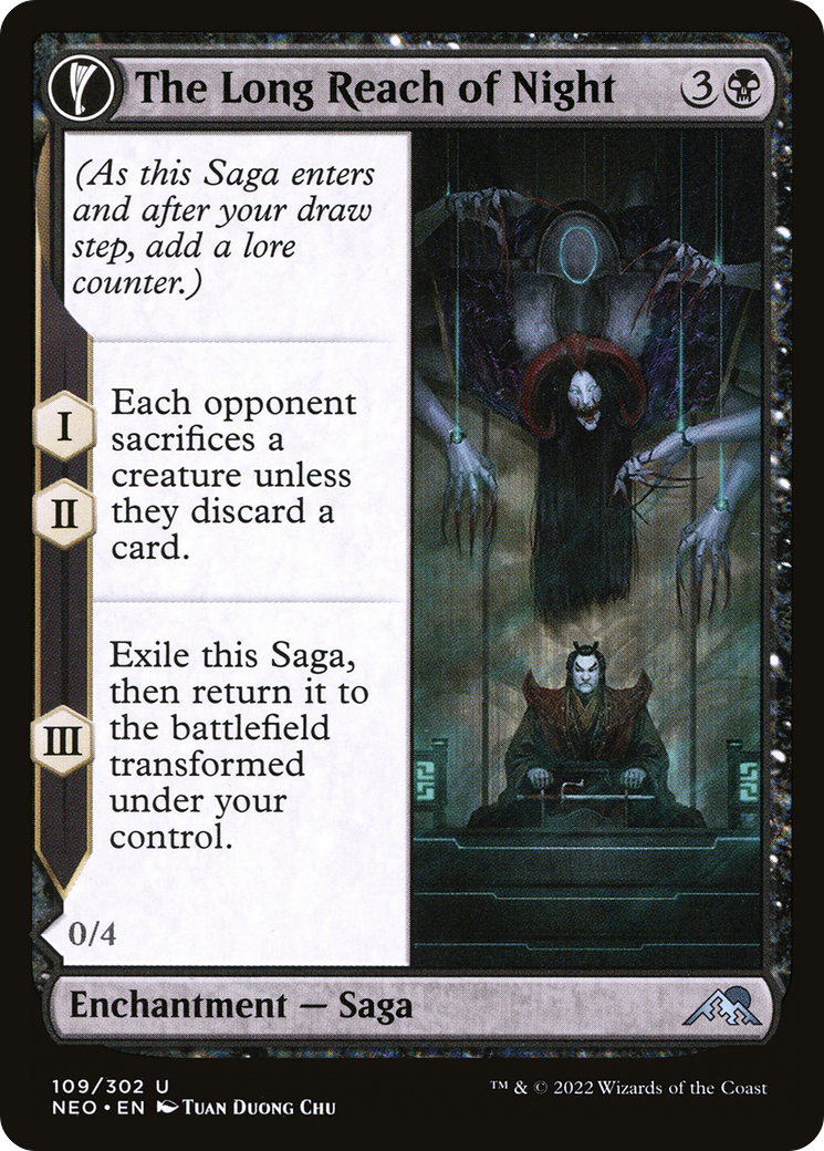 The Long Reach of Night // Animus of Night's Reach (NEO-109) [Kamigawa: Neon Dynasty] MTG Single Wizards of the Coast