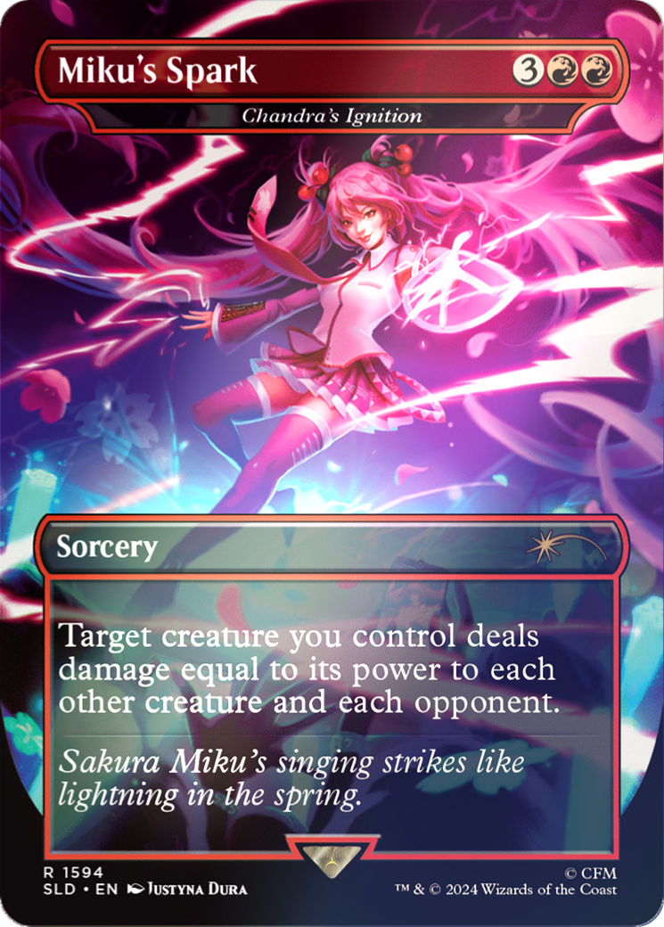 Miku's Spark - Chandra's Ignition (Rainbow Foil) (SLD-1594) [Secret Lair] Drop (Borderless) Foil MTG Single Wizards of the Coast